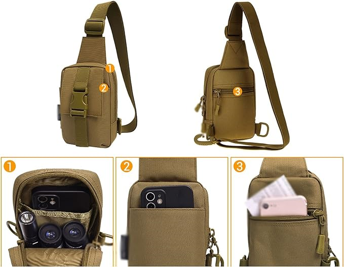 Men Chest Bag Trekking Pack EDC Sports Bag Shoulder Bags Crossbody Pack