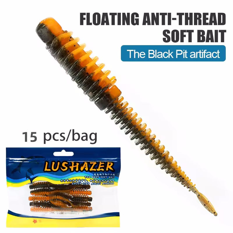 8-15Pcs Floating Worm Lure 6.5/7.5/8.5cm Pin Tail Lures Colorful for Bass Carp Trout