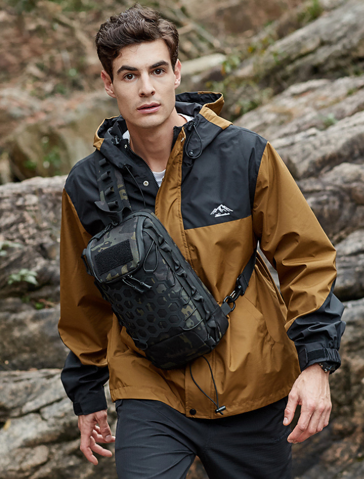 Men's Shoulder Crossbody Bag Outdoor Tactical Backpack Multifunctional Chest Bag Hiking Mountaineering Slingshot Bag