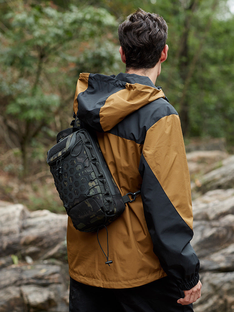 Men's Shoulder Crossbody Bag Outdoor Tactical Backpack Multifunctional Chest Bag Hiking Mountaineering Slingshot Bag