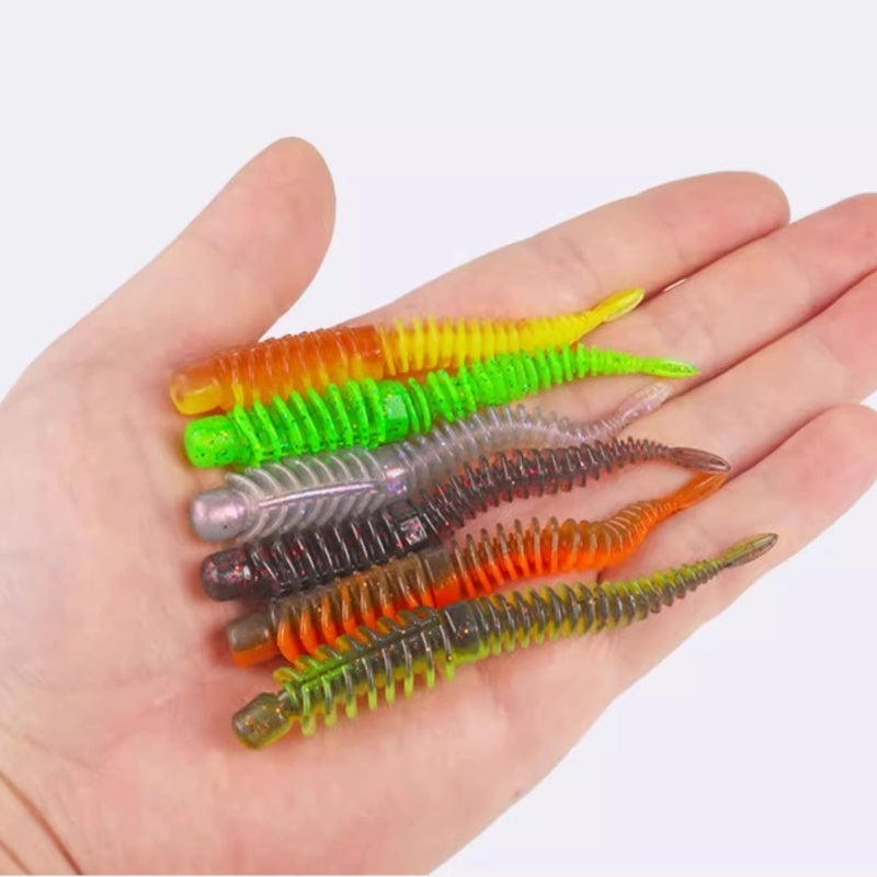 8-15Pcs Floating Worm Lure 6.5/7.5/8.5cm Pin Tail Lures Colorful for Bass Carp Trout