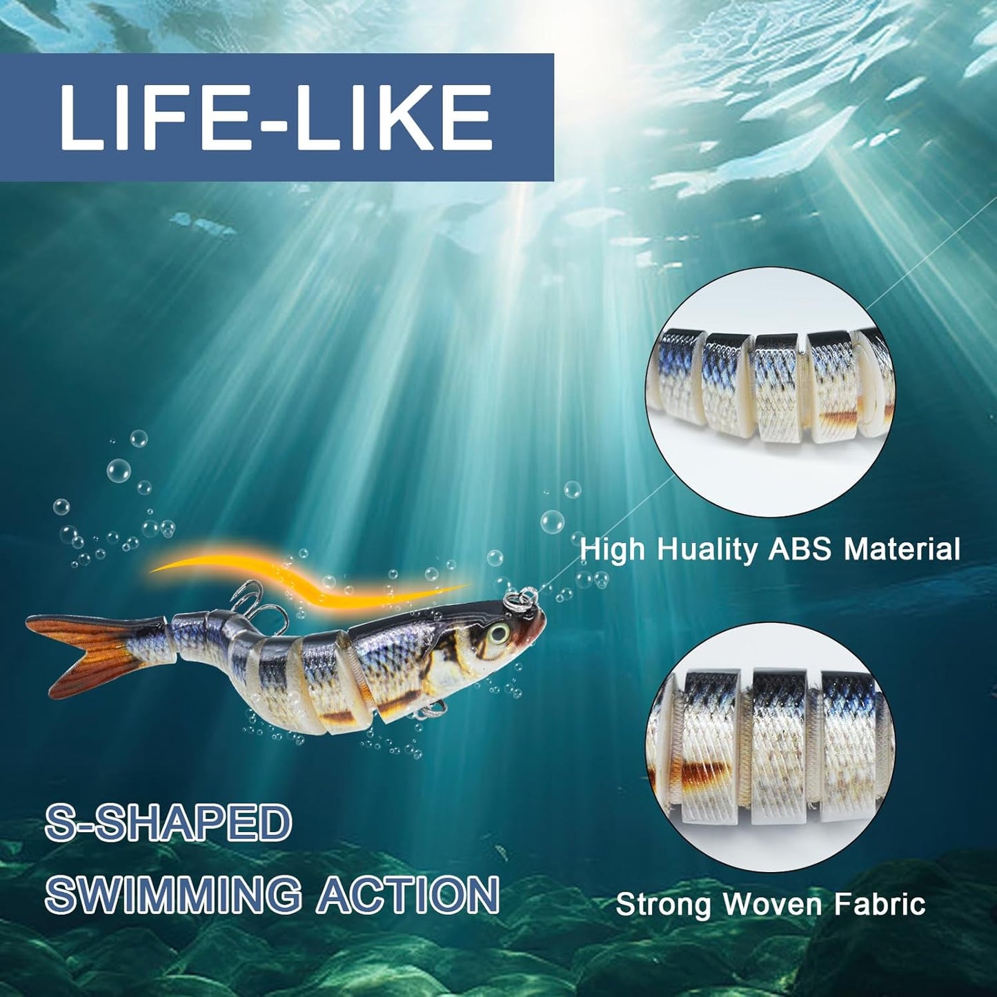 TOREADTOP® Multi-Segmented Jointed Swimbait Fishing Lures