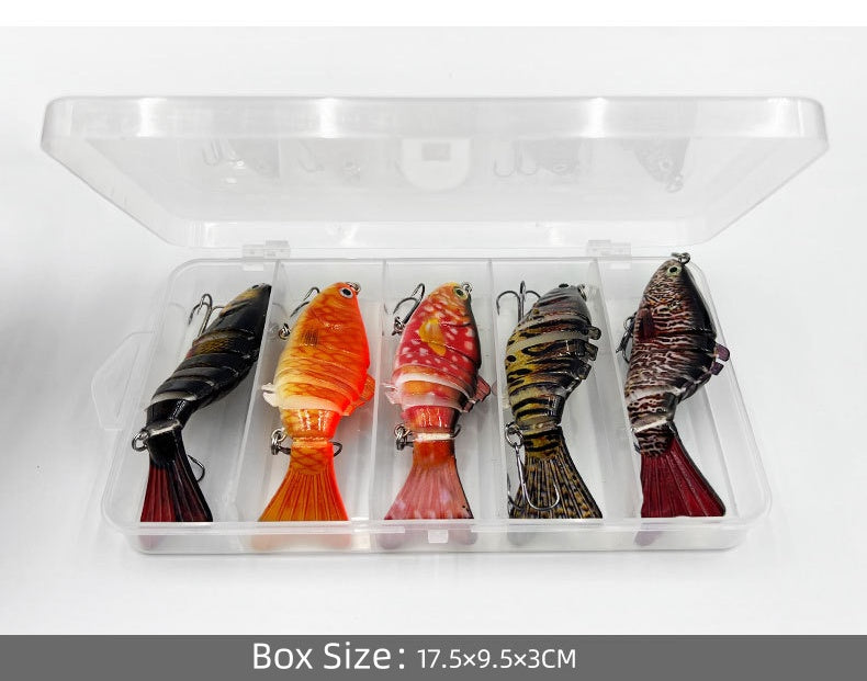 5PCS Lifelike Multi-Jointed Sinking Fishing Lure