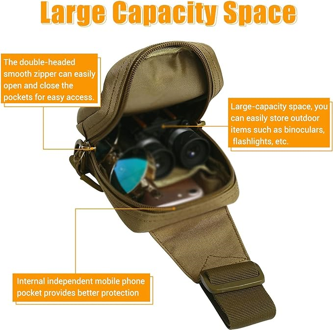 Men Chest Bag Trekking Pack EDC Sports Bag Shoulder Bags Crossbody Pack