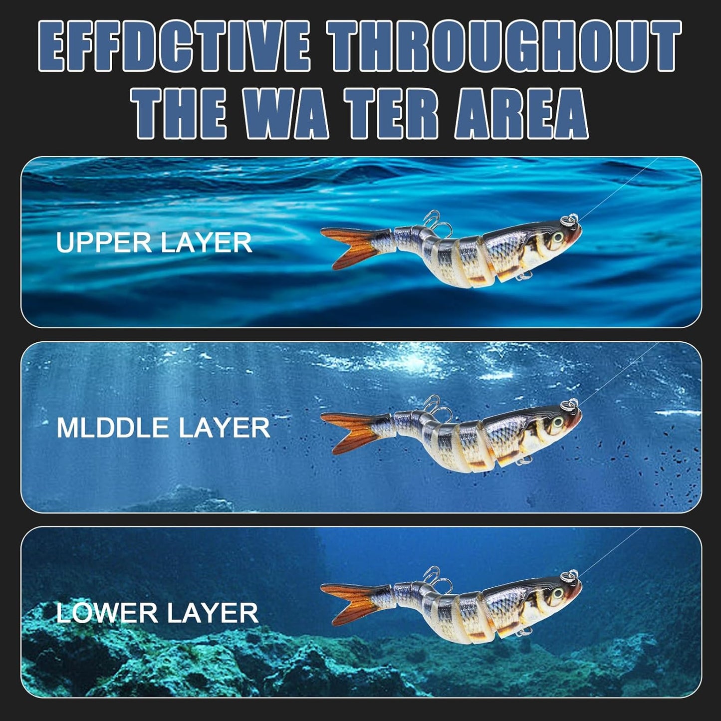 TOREADTOP® Multi-Segmented Jointed Swimbait Fishing Lures