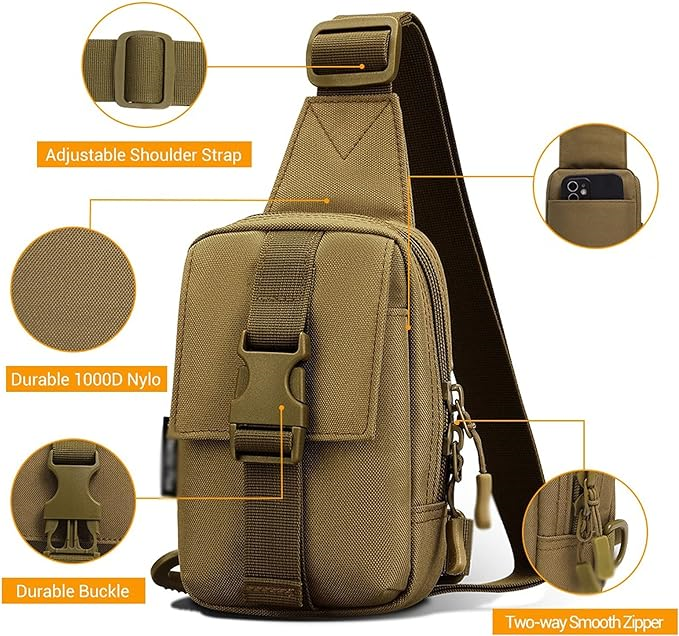 Men Chest Bag Trekking Pack EDC Sports Bag Shoulder Bags Crossbody Pack
